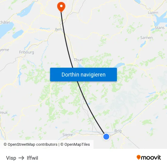Visp to Iffwil map