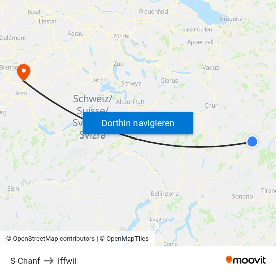 S-Chanf to Iffwil map