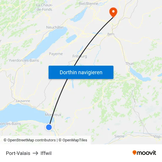 Port-Valais to Iffwil map
