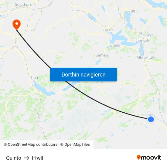 Quinto to Iffwil map