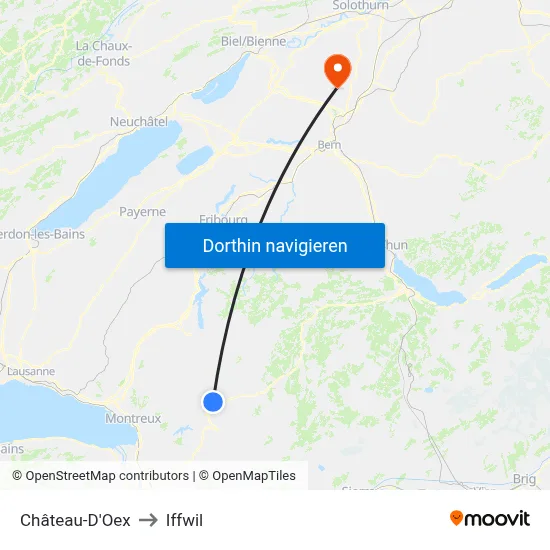 Château-D'Oex to Iffwil map