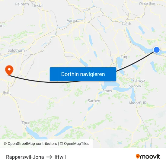 Rapperswil-Jona to Iffwil map