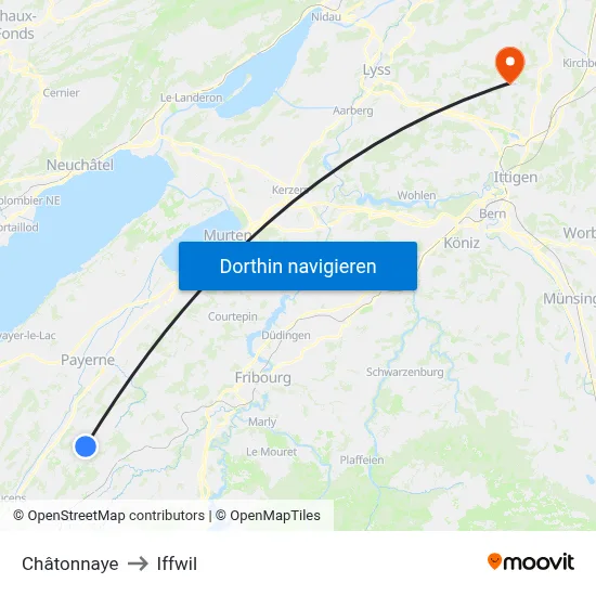 Châtonnaye to Iffwil map