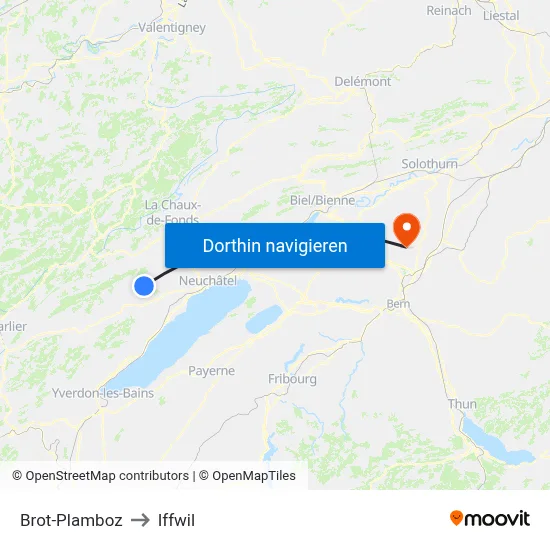 Brot-Plamboz to Iffwil map