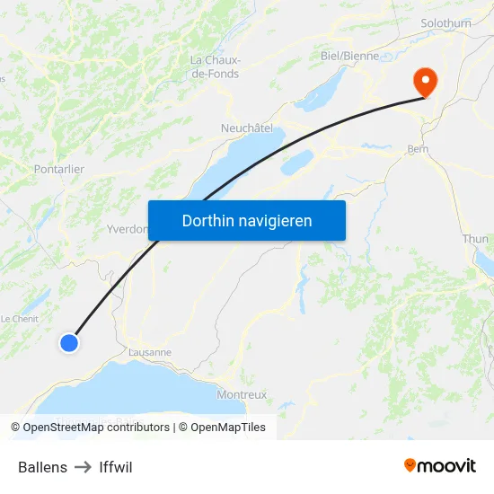 Ballens to Iffwil map