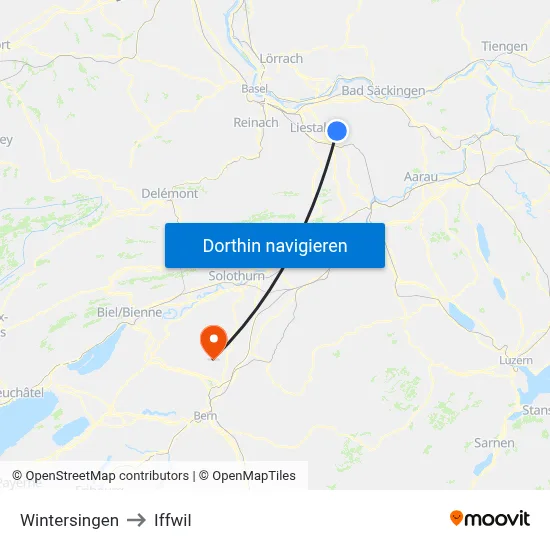 Wintersingen to Iffwil map