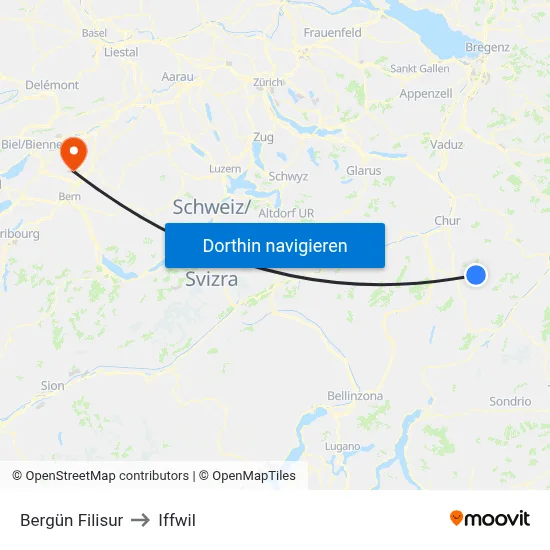 Bergün Filisur to Iffwil map