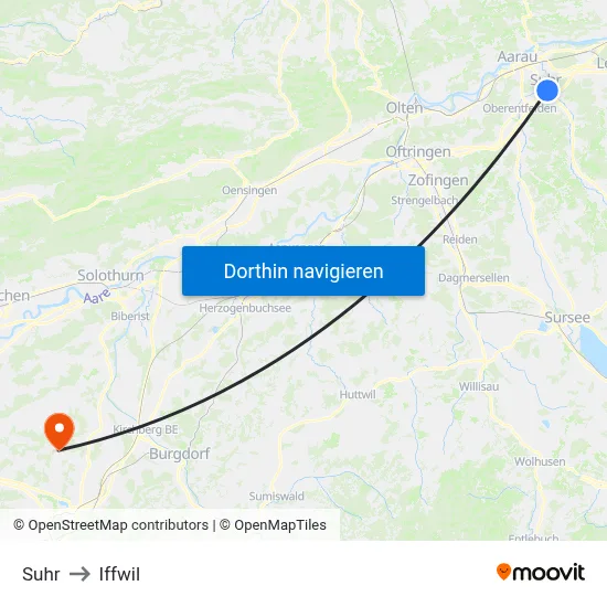 Suhr to Iffwil map