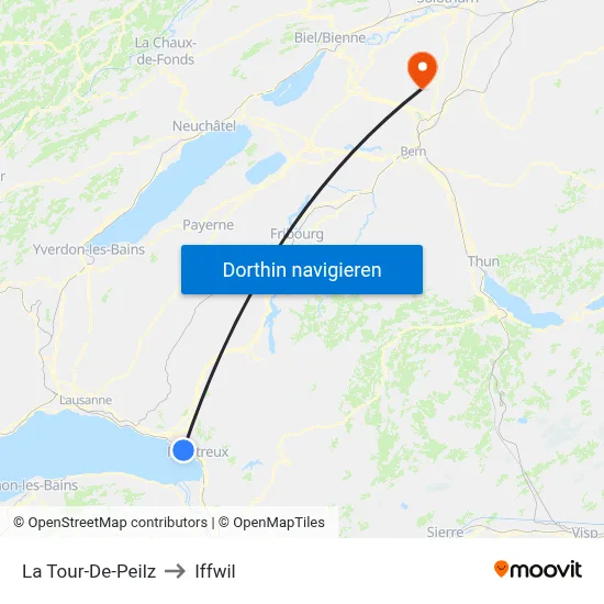 La Tour-De-Peilz to Iffwil map