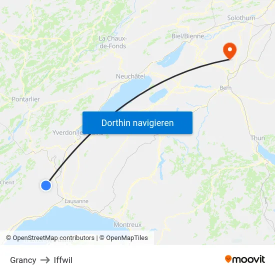 Grancy to Iffwil map