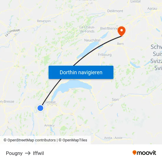 Pougny to Iffwil map