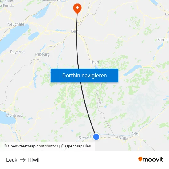 Leuk to Iffwil map