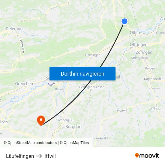 Läufelfingen to Iffwil map