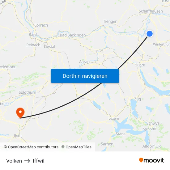 Volken to Iffwil map
