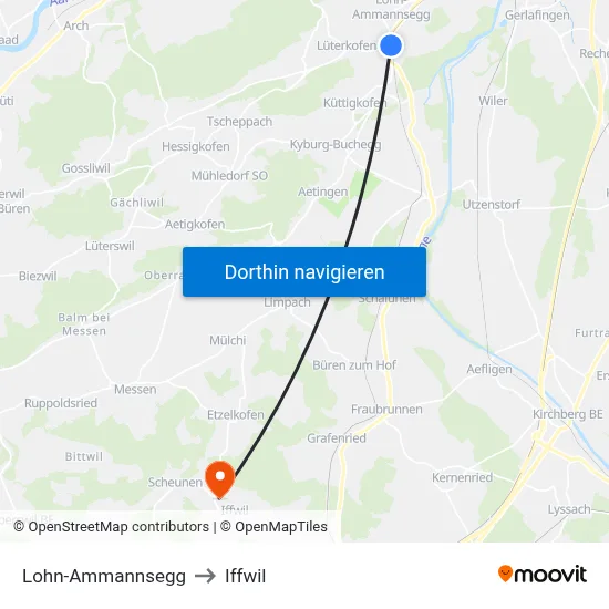 Lohn-Ammannsegg to Iffwil map