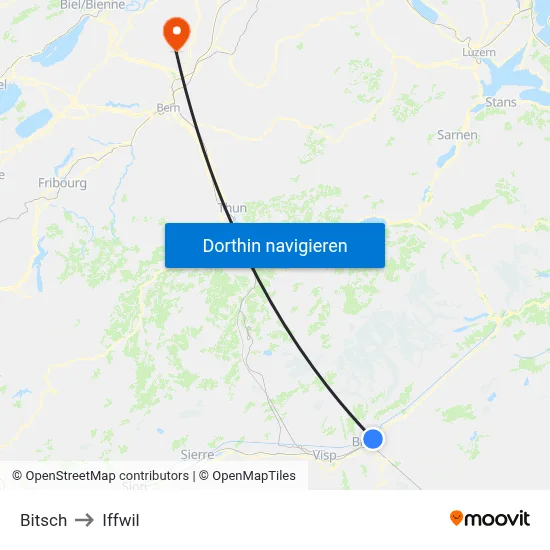Bitsch to Iffwil map