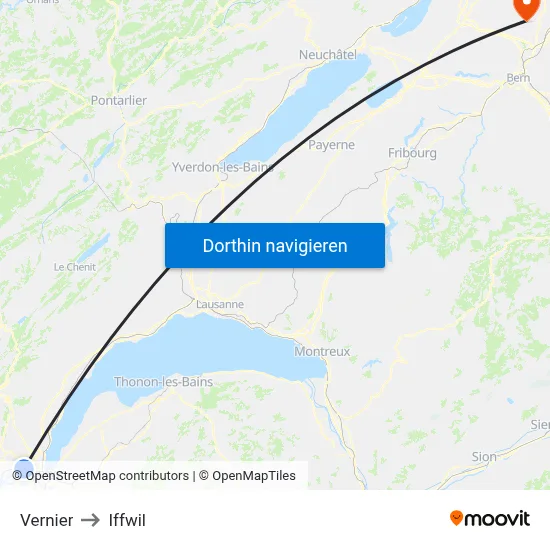 Vernier to Iffwil map