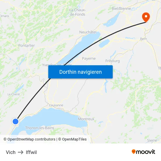 Vich to Iffwil map