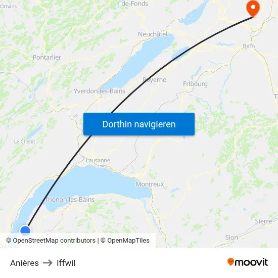 Anières to Iffwil map