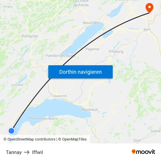 Tannay to Iffwil map