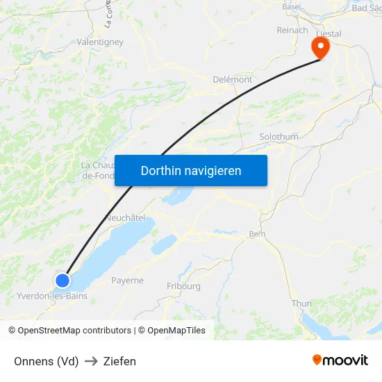 Onnens (Vd) to Ziefen map