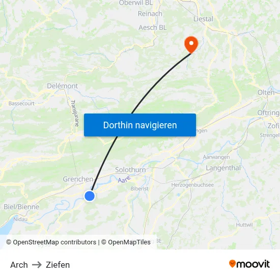 Arch to Ziefen map