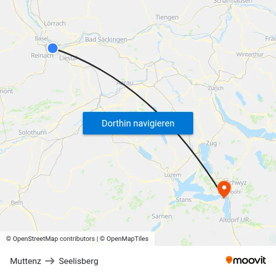 Muttenz to Seelisberg map