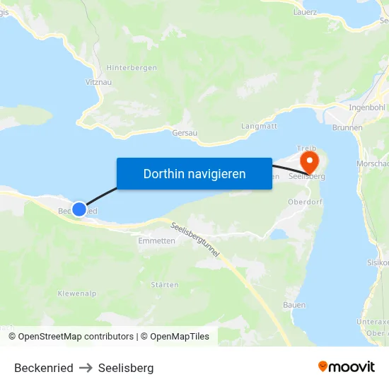 Beckenried to Seelisberg map