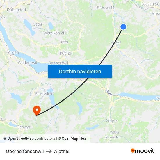 Oberhelfenschwil to Alpthal map
