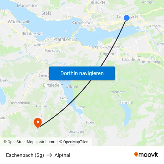 Eschenbach (Sg) to Alpthal map