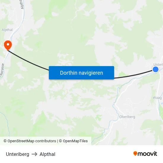Unteriberg to Alpthal map