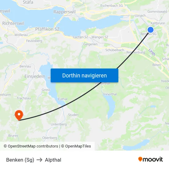 Benken (Sg) to Alpthal map