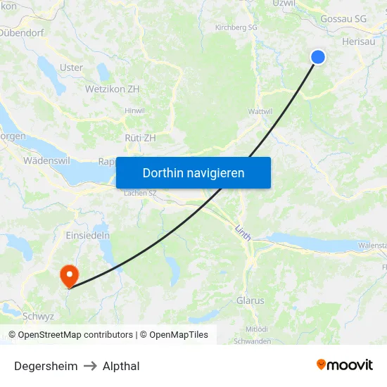 Degersheim to Alpthal map