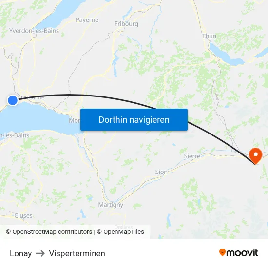 Lonay to Visperterminen map