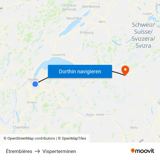 Étrembières to Visperterminen map