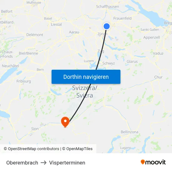 Oberembrach to Visperterminen map
