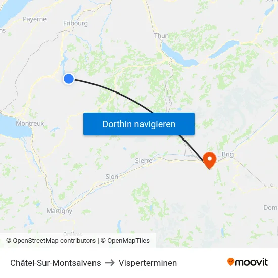 Châtel-Sur-Montsalvens to Visperterminen map