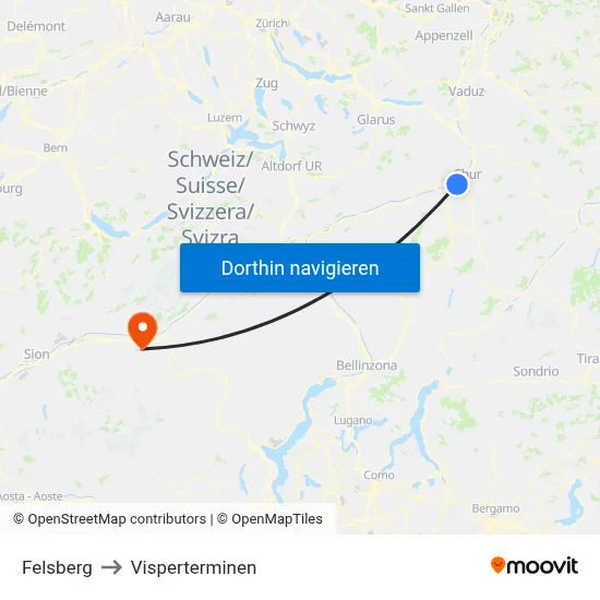 Felsberg to Visperterminen map