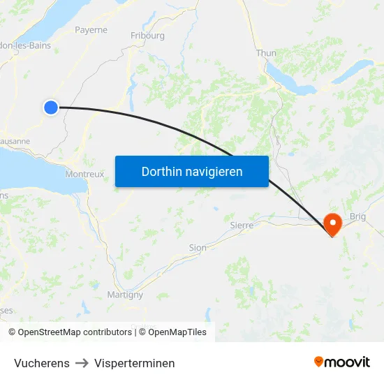 Vucherens to Visperterminen map