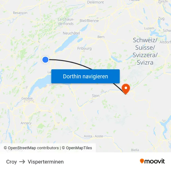 Croy to Visperterminen map