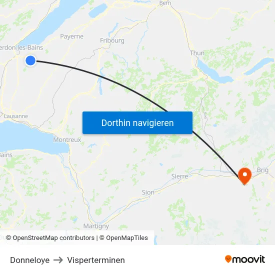 Donneloye to Visperterminen map
