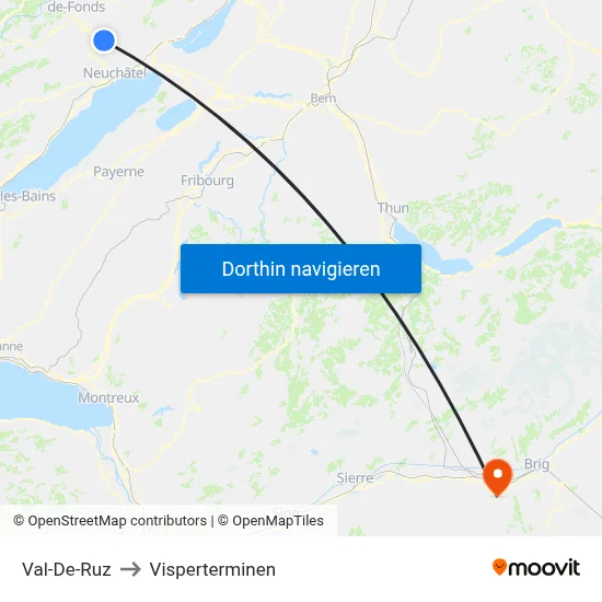 Val-De-Ruz to Visperterminen map