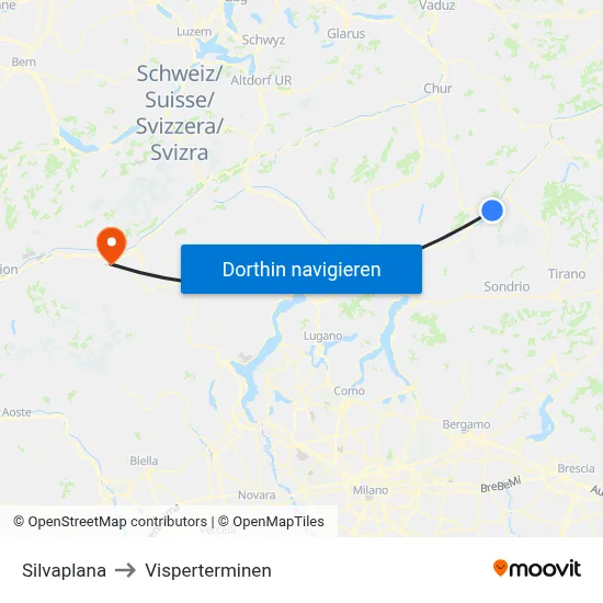 Silvaplana to Visperterminen map