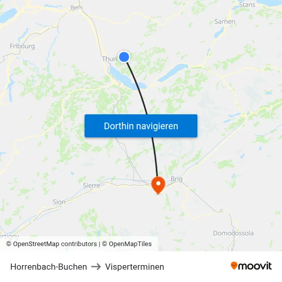 Horrenbach-Buchen to Visperterminen map