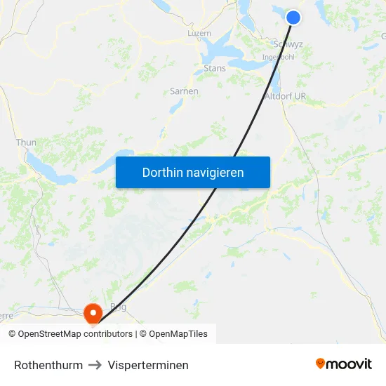 Rothenthurm to Visperterminen map
