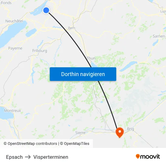 Epsach to Visperterminen map