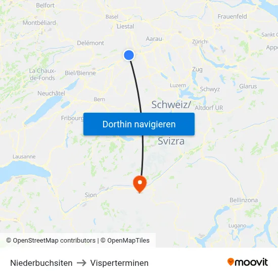 Niederbuchsiten to Visperterminen map