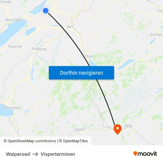Walperswil to Visperterminen map