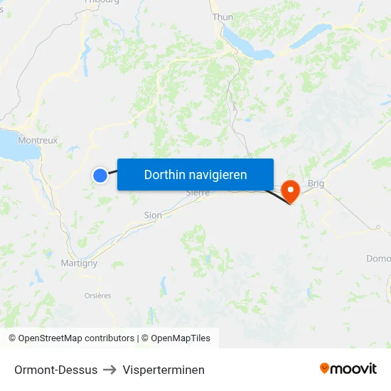 Ormont-Dessus to Visperterminen map