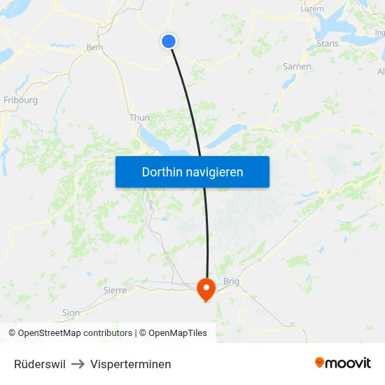 Rüderswil to Visperterminen map